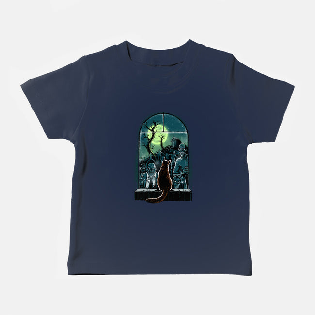 Watching The Zombies-Baby-Basic-Tee-zascanauta