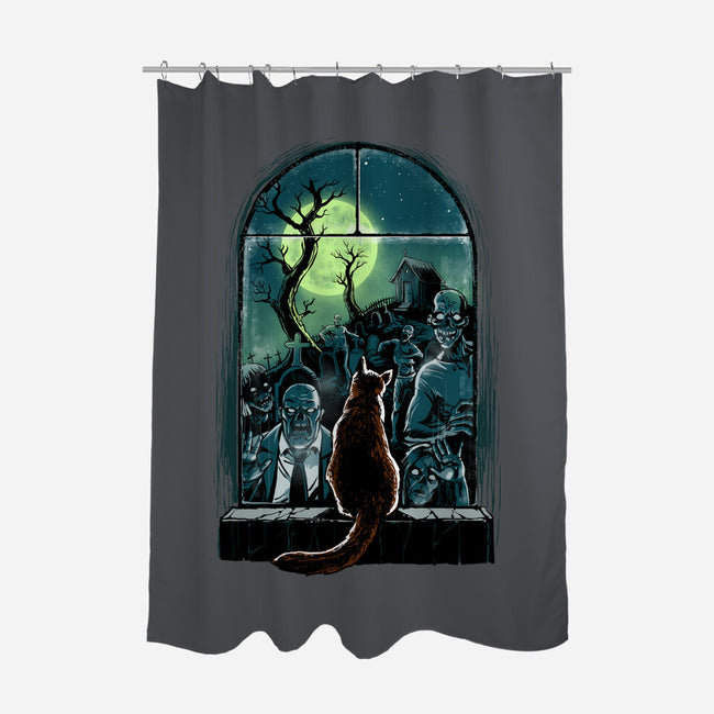 Watching The Zombies-None-Polyester-Shower Curtain-zascanauta