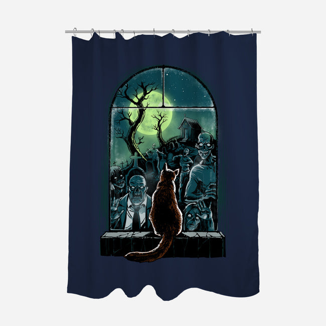 Watching The Zombies-None-Polyester-Shower Curtain-zascanauta