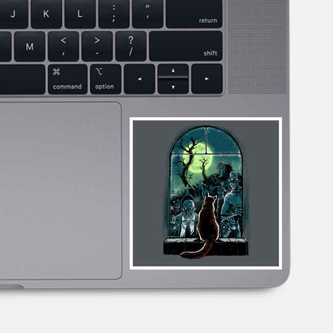 Watching The Zombies-None-Glossy-Sticker-zascanauta