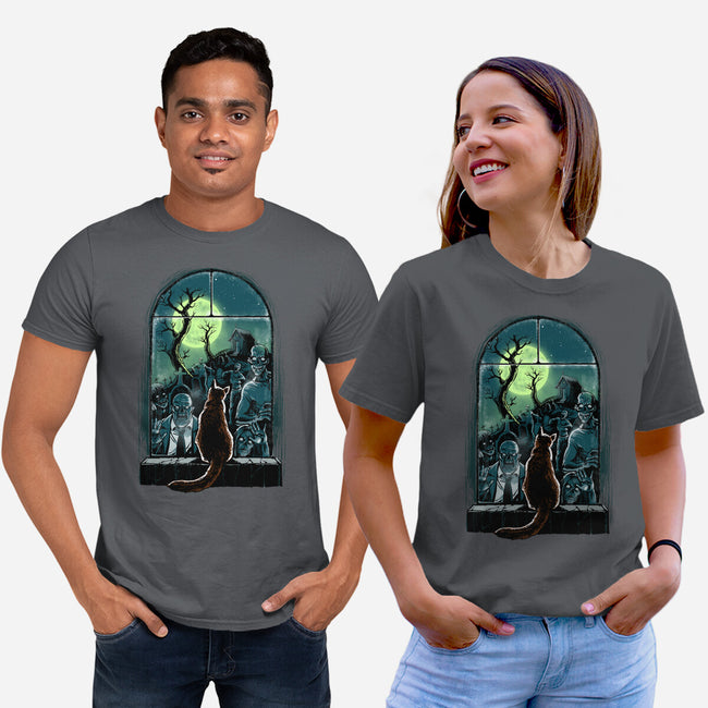 Watching The Zombies-Unisex-Basic-Tee-zascanauta
