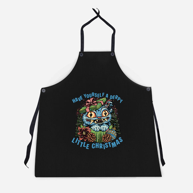 Derpy Christmas-Unisex-Kitchen-Apron-glitchygorilla