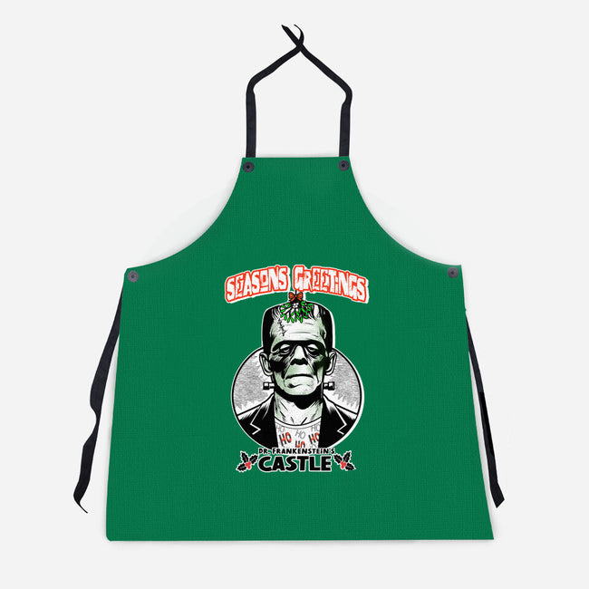 Frankenstein’s Castle-Unisex-Kitchen-Apron-palmstreet