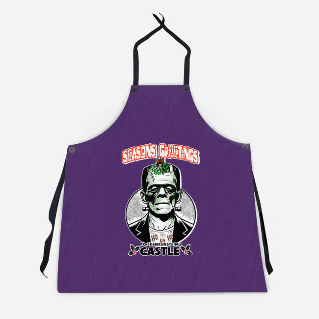 Frankenstein’s Castle-Unisex-Kitchen-Apron-palmstreet