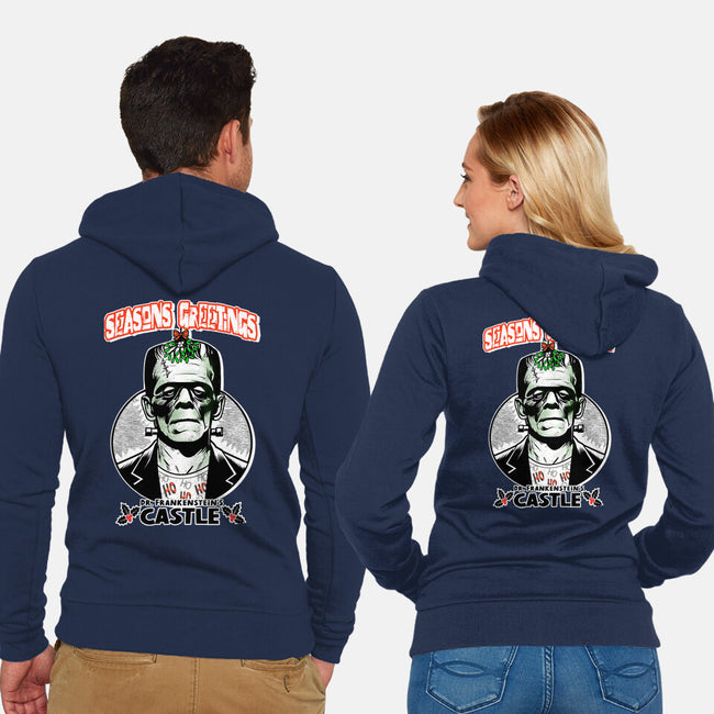 Frankenstein’s Castle-Unisex-Zip-Up-Sweatshirt-palmstreet
