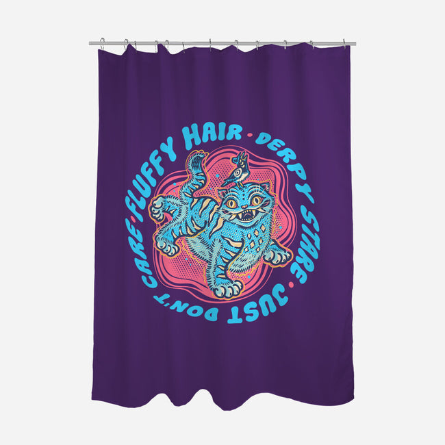 Fluffy Hair Derpy Stare-None-Polyester-Shower Curtain-glitchygorilla