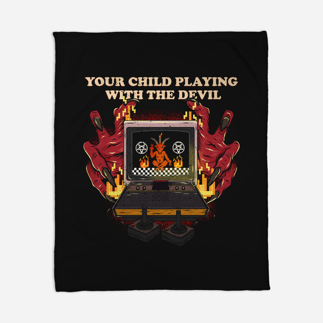 Playing With The Devil-None-Fleece-Blanket-Green Devil