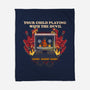 Playing With The Devil-None-Fleece-Blanket-Green Devil