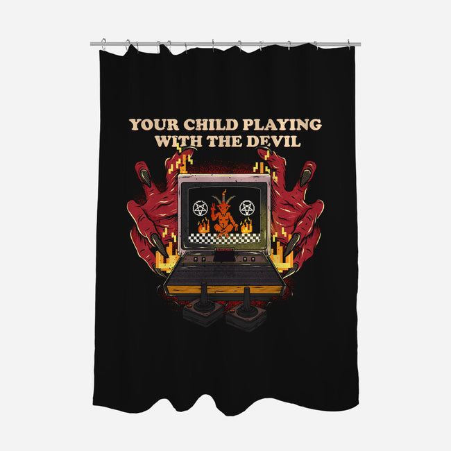 Playing With The Devil-None-Polyester-Shower Curtain-Green Devil