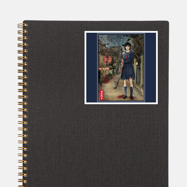 Hinako In Japan Woodblock-None-Glossy-Sticker-DrMonekers