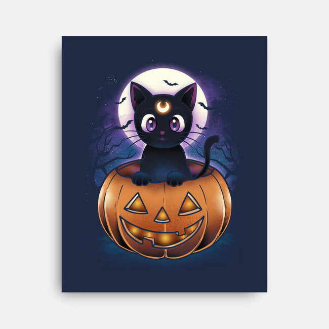 Luna Pumpkin-None-Stretched-Canvas-dandingeroz
