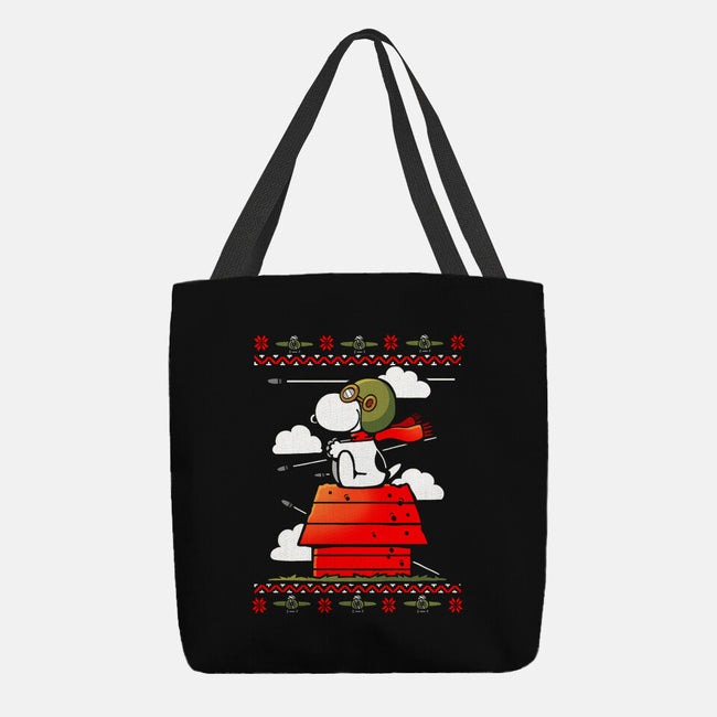 Red Christmas Ugly Sweater-None-Basic Tote-Bag-Vallina84