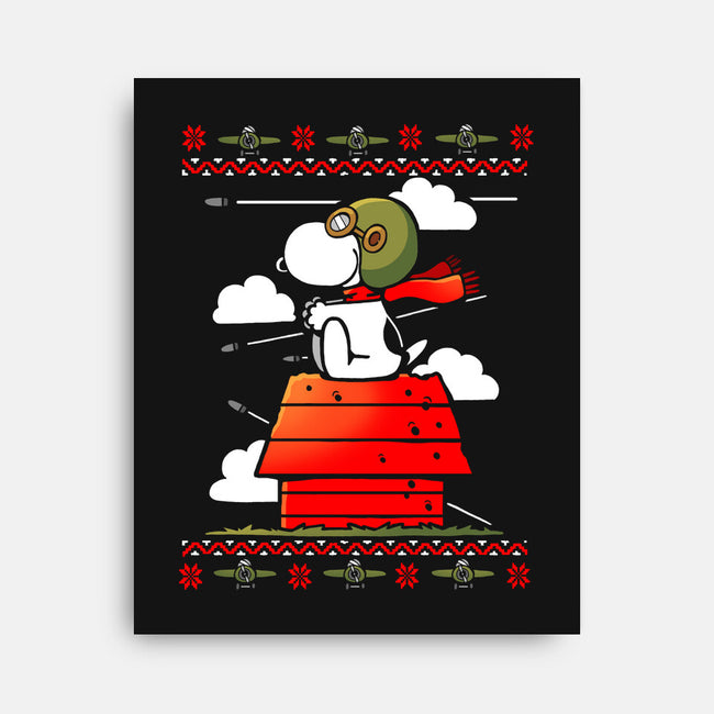 Red Christmas Ugly Sweater-None-Stretched-Canvas-Vallina84