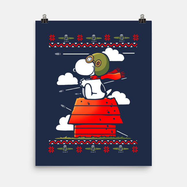 Red Christmas Ugly Sweater-None-Matte-Poster-Vallina84