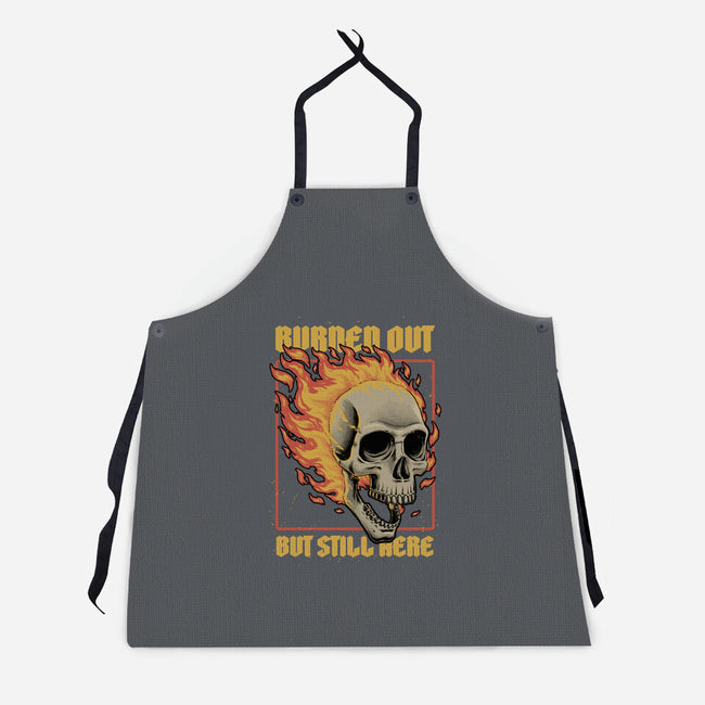 Skull Burned Out-Unisex-Kitchen-Apron-Studio Mootant