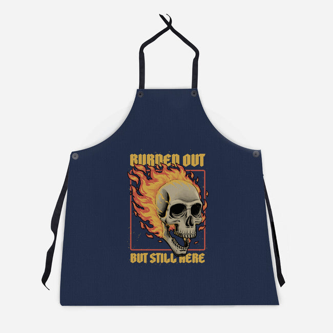 Skull Burned Out-Unisex-Kitchen-Apron-Studio Mootant