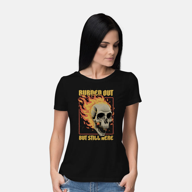 Skull Burned Out-Womens-Basic-Tee-Studio Mootant