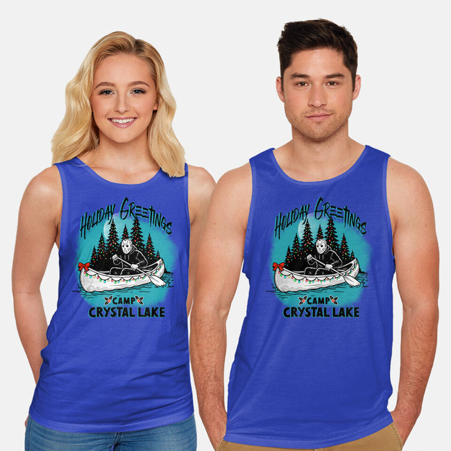 Holiday Greeting Crystal Lake-Unisex-Basic-Tank-palmstreet