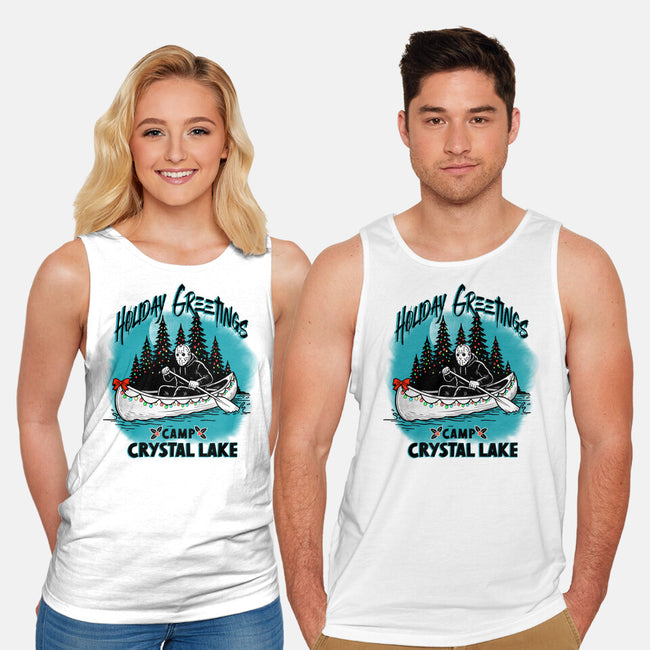 Holiday Greeting Crystal Lake-Unisex-Basic-Tank-palmstreet