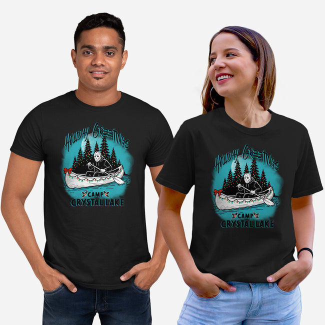 Holiday Greeting Crystal Lake-Unisex-Basic-Tee-palmstreet