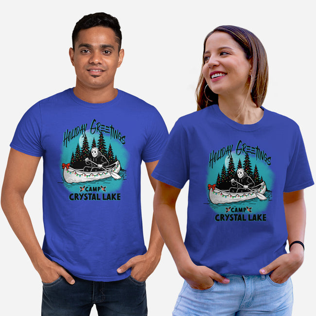 Holiday Greeting Crystal Lake-Unisex-Basic-Tee-palmstreet
