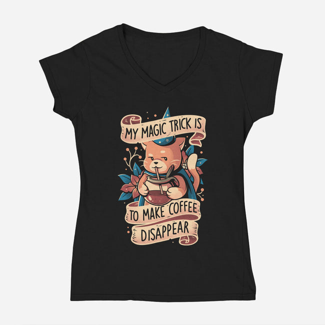 Magic Trick Cat-Womens-V-Neck-Tee-eduely