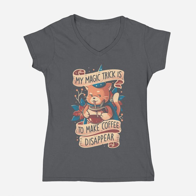 Magic Trick Cat-Womens-V-Neck-Tee-eduely