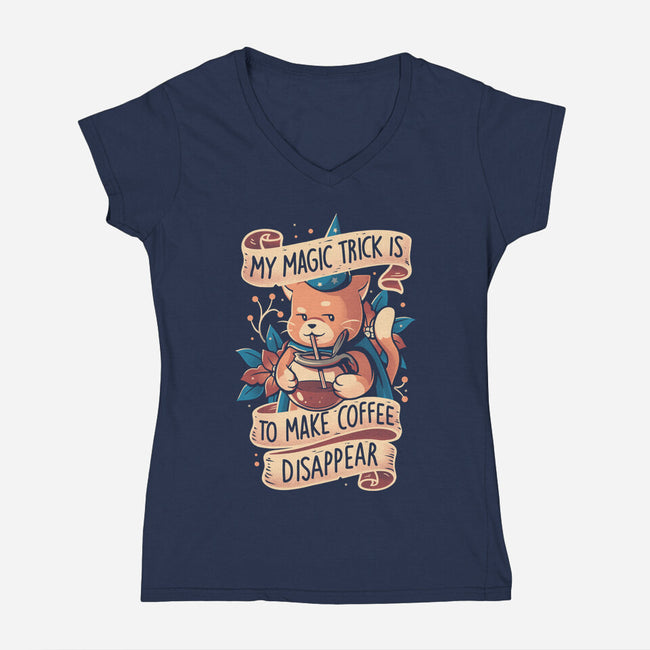 Magic Trick Cat-Womens-V-Neck-Tee-eduely