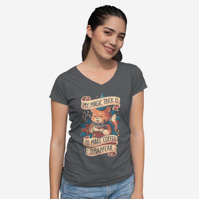 Magic Trick Cat-Womens-V-Neck-Tee-eduely