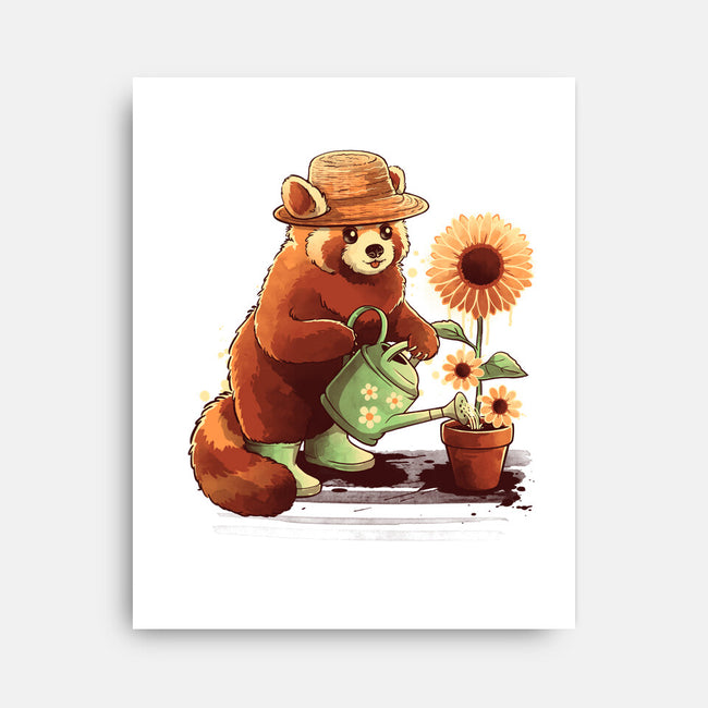Red Panda Gardener-None-Stretched-Canvas-NemiMakeit