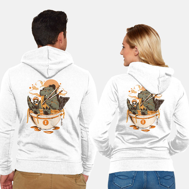 Monster's Ramen Bowl-Unisex-Zip-Up-Sweatshirt-ilustrata