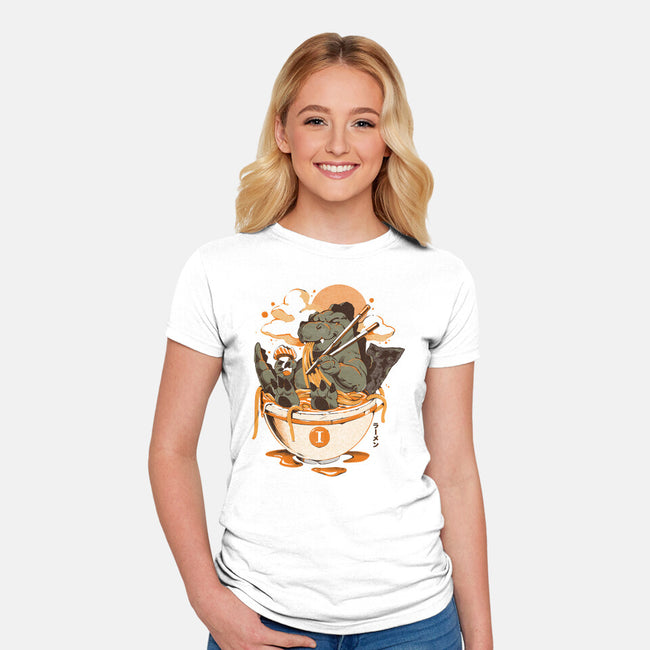 Monster's Ramen Bowl-Womens-Fitted-Tee-ilustrata