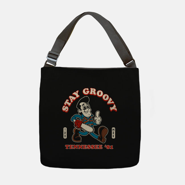 Vintage Stay Groovy-None-Adjustable Tote-Bag-Nemons
