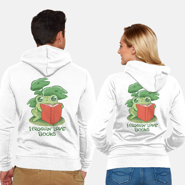 Froggin Love Books-Unisex-Zip-Up-Sweatshirt-ricolaa