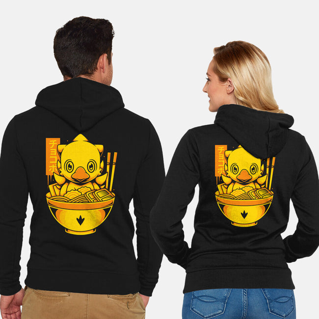Chocobo Ramen-Unisex-Zip-Up-Sweatshirt-Alundrart
