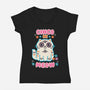 Cinco De Meow-Womens-V-Neck-Tee-Weird & Punderful