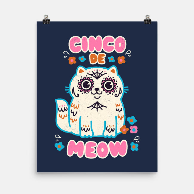 Cinco De Meow-None-Matte-Poster-Weird & Punderful
