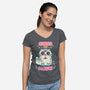 Cinco De Meow-Womens-V-Neck-Tee-Weird & Punderful