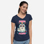 Cinco De Meow-Womens-V-Neck-Tee-Weird & Punderful