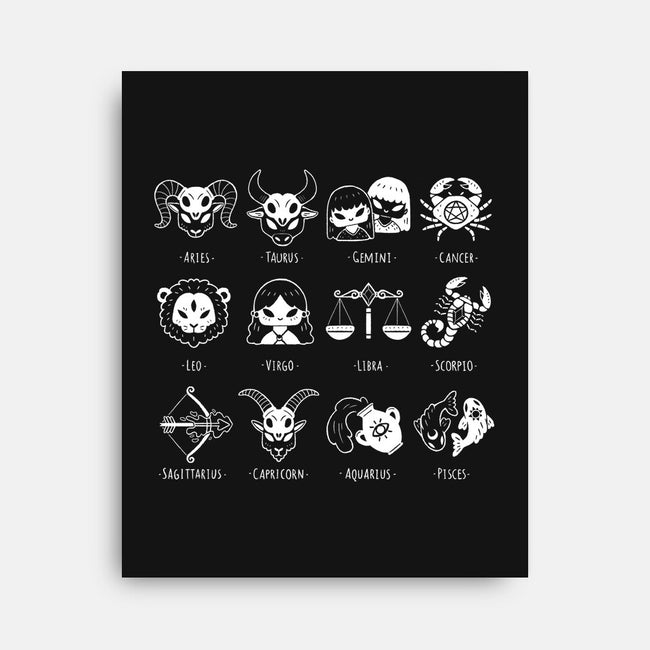 Black Zodiac-None-Stretched-Canvas-xMorfina