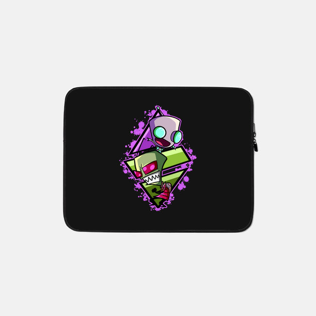 Invader And Robot-None-Zippered-Laptop Sleeve-nickzzarto