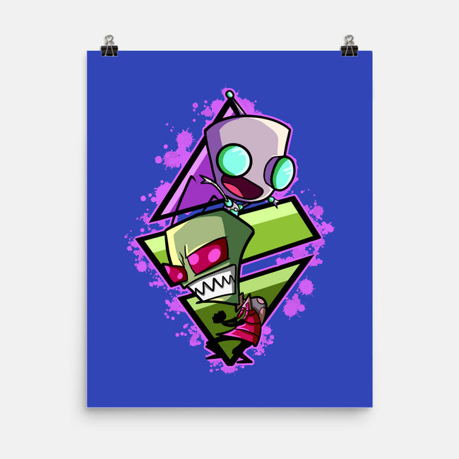 Invader And Robot-None-Matte-Poster-nickzzarto