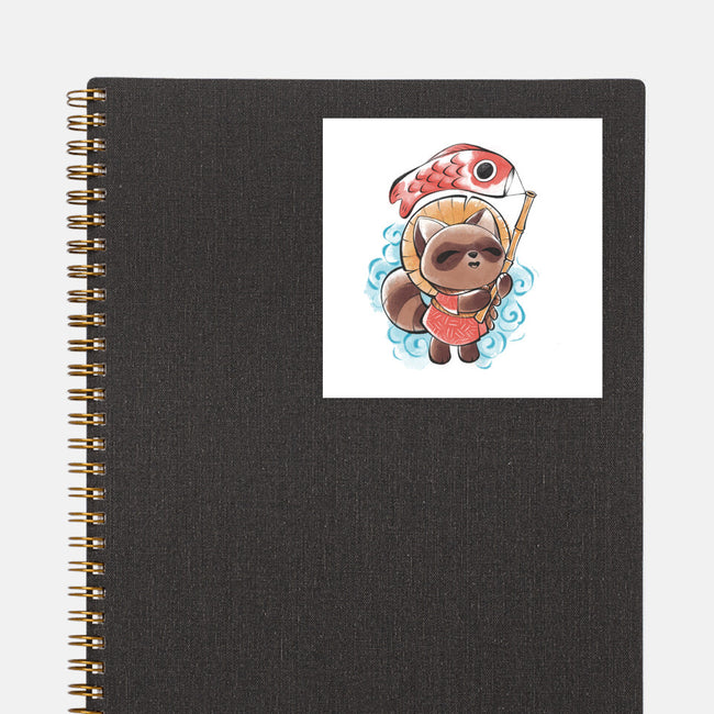 Koinobori Tanuki-None-Glossy-Sticker-ricolaa