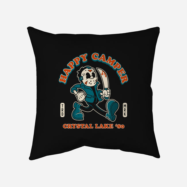 Crystal Lake Happy Camper-None-Removable Cover-Throw Pillow-Nemons