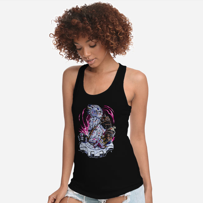 Warrior Wolf-Womens-Racerback-Tank-Nihon Bunka
