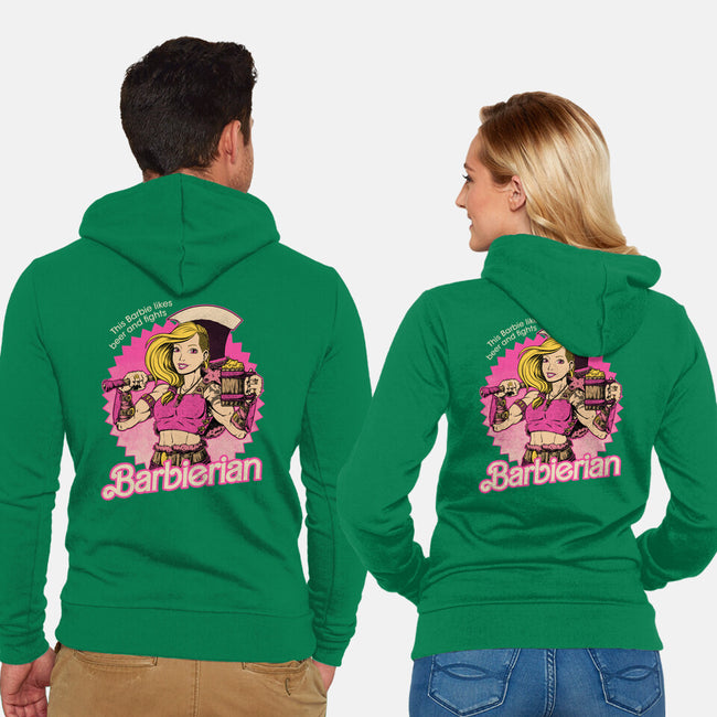 Barbarian Doll-Unisex-Zip-Up-Sweatshirt-Studio Mootant