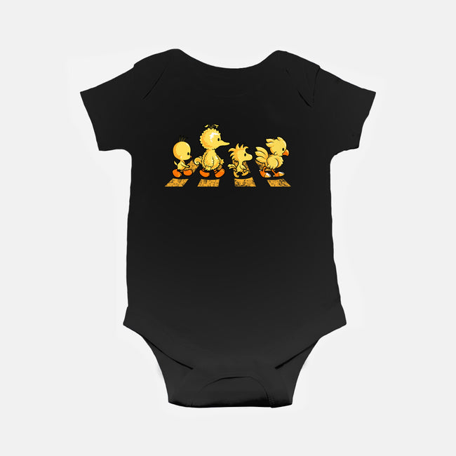 Yellow Birdy Road-baby basic onesie-PrimePremne