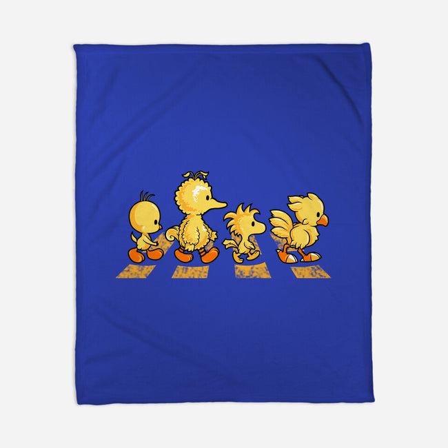 Yellow Birdy Road-none fleece blanket-PrimePremne