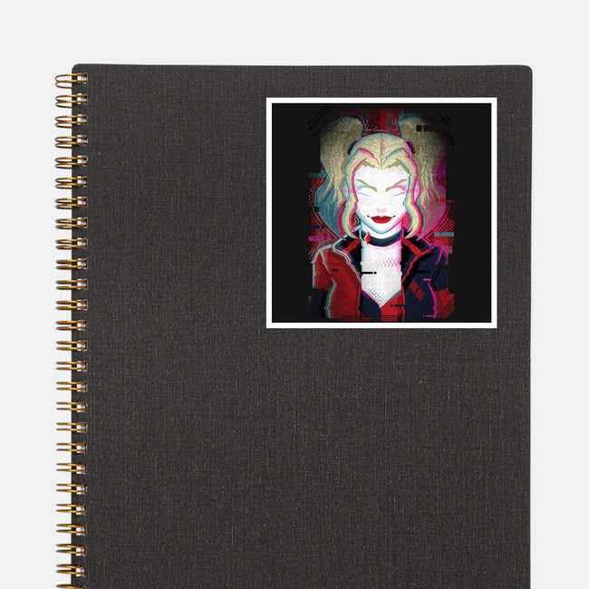 Harley Quinn Glitch-None-Glossy-Sticker-danielmorris1993