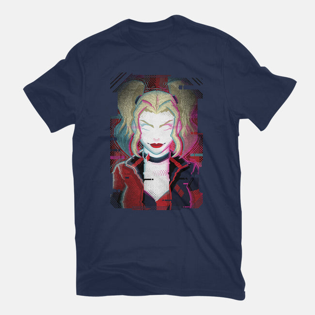 Harley Quinn Glitch-Womens-Basic-Tee-danielmorris1993